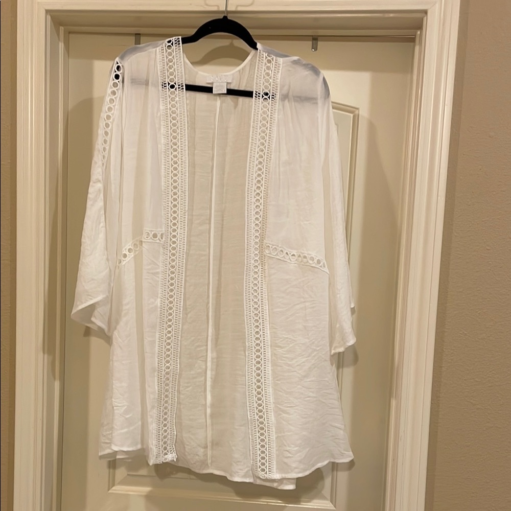 White Flowing Cardigan, NWT